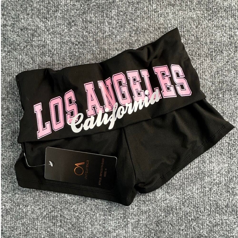 Olive Avenue Los Angeles California Black Foldover Waist Shorts Women’s S NWT